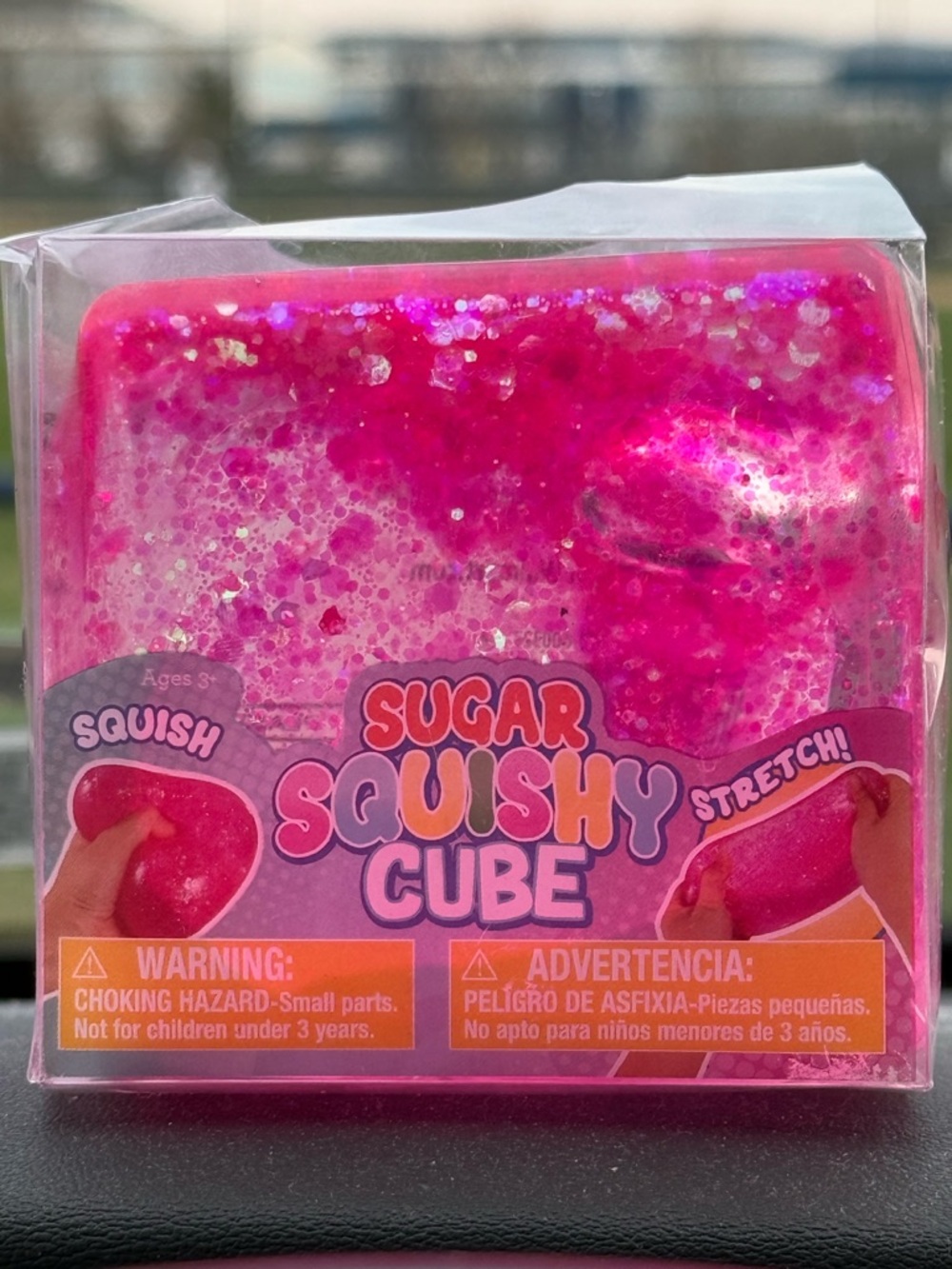 Cube - Pink Stretchy Squish Toy